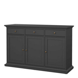 Wyld Haus Osaka Farmhouse Dark Grey Wooden Sideboard, 3 Doors 3 Drawers, 1480mm W - thumbnail 4