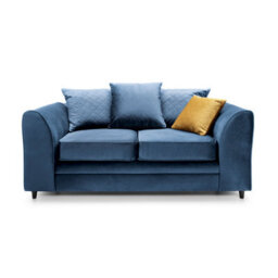 Abakus Direct Chicago Velvet 2 Seater Sofa In Dark Blue