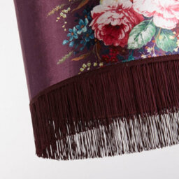 Lighting Collection Velvet Bloom Floral Drum Shade With Luxe Fringe Detailing - thumbnail 4