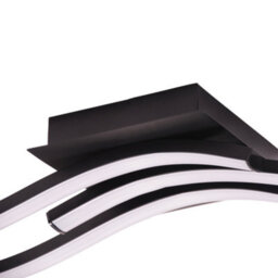 Happy Homewares Modern Triple Wavy Strip Flush Led Ceiling Light Fixture In Matte Black Sand - thumbnail 4