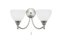 Luminosa Lighting Luminosa Alton 2 Light Indoor Wall Light Satin Chrome With Matt Opal Glass, E14 - thumbnail 1