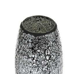London Boutique Decorative Vase Mosaic Black Handmade Glitter Vase Sparkle Glass Gift Present (Black) - thumbnail 5