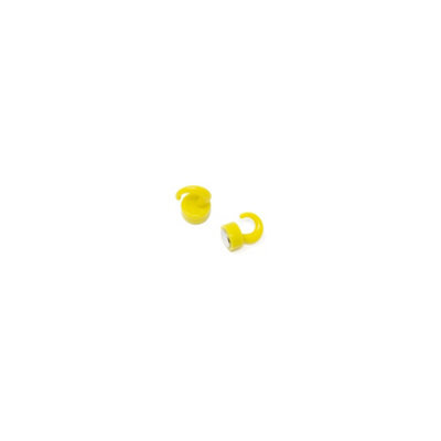 Yellow Plastic Mini Magnetic Hooks For Fridge, Office, Whiteboard, Noticeboard, Filing Cabinet - 12mm Dia X 18mm Tall - Pack Of 2 - image 1