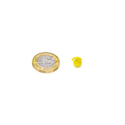 Yellow Plastic Mini Magnetic Hooks For Fridge, Office, Whiteboard, Noticeboard, Filing Cabinet - 12mm Dia X 18mm Tall - Pack Of 2 - thumbnail 2