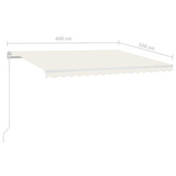 Berkfield Manual Retractable Awning 400X350 Cm Cream - thumbnail 7