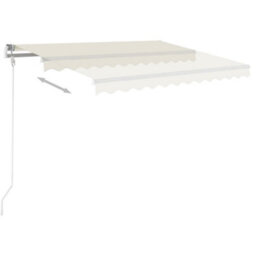 Berkfield Manual Retractable Awning 400X350 Cm Cream - thumbnail 4