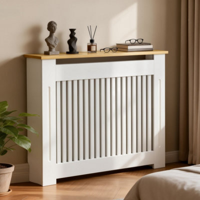 Fativo Vertical Radiator Cover Grill Shelf Cabinet Mdf Wood Modern Traditional Furniture (H 830 X W 1120 X D 200 mm) - image 1