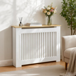 Fativo Vertical Radiator Cover Grill Shelf Cabinet Mdf Wood Modern Traditional Furniture (H 830 X W 1120 X D 200 mm) - thumbnail 9