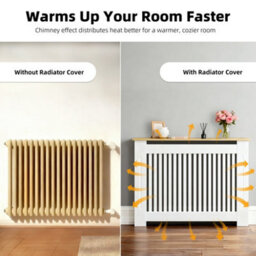 Fativo Vertical Radiator Cover Grill Shelf Cabinet Mdf Wood Modern Traditional Furniture (H 830 X W 1120 X D 200 mm) - thumbnail 4
