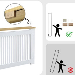 Fativo Vertical Radiator Cover Grill Shelf Cabinet Mdf Wood Modern Traditional Furniture (H 830 X W 1120 X D 200 mm) - thumbnail 5