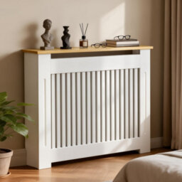 Fativo Vertical Radiator Cover Grill Shelf Cabinet Mdf Wood Modern Traditional Furniture (H 830 X W 1120 X D 200 mm) - thumbnail 1