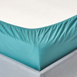 Homescapes Teal Egyptian Cotton Fitted Sheet 200 Tc, Small Double - thumbnail 2