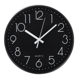 Living And Home 12 Inch Minimalist Wall Clock With Arabic Numerals Black - thumbnail 4