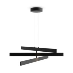 Luminosa Lighting Luminosa Maytoni Origami Modern 3 Light Integrated Led Pendant Ceiling Light Black 4000K - thumbnail 3