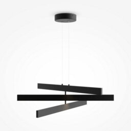 Luminosa Lighting Luminosa Maytoni Origami Modern 3 Light Integrated Led Pendant Ceiling Light Black 4000K - thumbnail 1