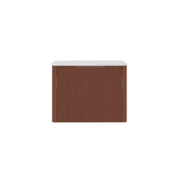 Royal Bathrooms Avenza 600mm Terracotta Clay Wall Hung Bathroom  Vanity Unit 1 Drawer Carrara White Undrilled Worktop & No Basin - thumbnail 6
