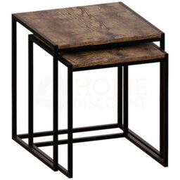 Lassic Vida Designs Brooklyn Dark Wood Nest Of Tables Set Of 2 Industrial Design Coffee Side End Table - thumbnail 8