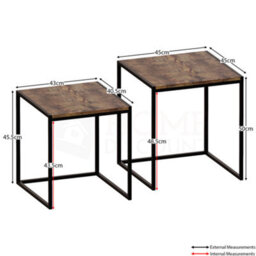 Lassic Vida Designs Brooklyn Dark Wood Nest Of Tables Set Of 2 Industrial Design Coffee Side End Table - thumbnail 2