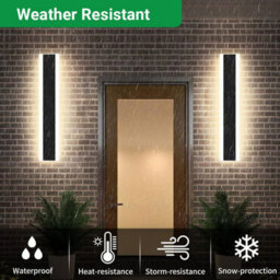 Ener-J Ener - J  Outdoor Acrylic Wall Light 60Cm Cct Switchable And Dimmable With Remote Ip65 Black 12W - thumbnail 5