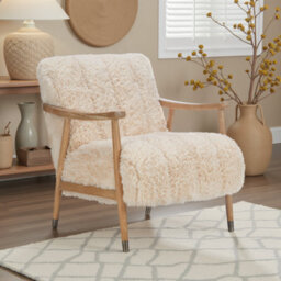 Sheepskin Style Faux Fur Armchair - thumbnail 1