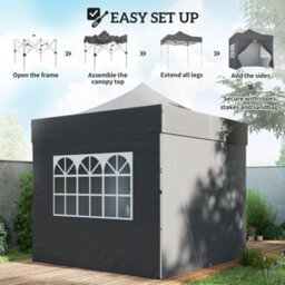 Outsunny 3 X 3 M Heavy Duty Pop Up Gazebo With Sides, Upf50+ Marquee Gazebo - thumbnail 8