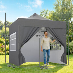 Outsunny 3 X 3 M Heavy Duty Pop Up Gazebo With Sides, Upf50+ Marquee Gazebo - thumbnail 3