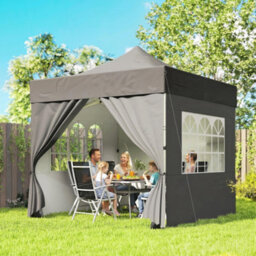 Outsunny 3 X 3 M Heavy Duty Pop Up Gazebo With Sides, Upf50+ Marquee Gazebo - thumbnail 1