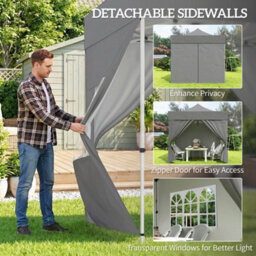 Outsunny 3 X 3 M Heavy Duty Pop Up Gazebo With Sides, Upf50+ Marquee Gazebo - thumbnail 6