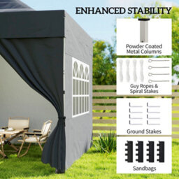 Outsunny 3 X 3 M Heavy Duty Pop Up Gazebo With Sides, Upf50+ Marquee Gazebo - thumbnail 7