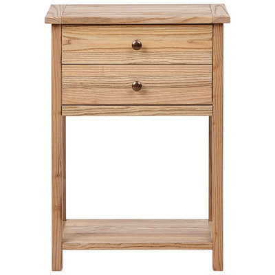 Wyld And Coco Sassafras Wood Co Console Table, Light Natural Wood, 53Cm, 2 Drawers - image 1