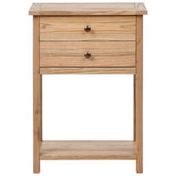 Wyld And Coco Sassafras Wood Co Console Table, Light Natural Wood, 53Cm, 2 Drawers - thumbnail 1