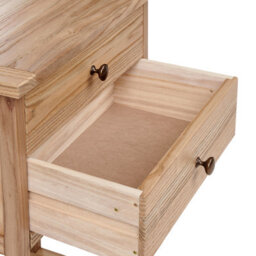 Wyld And Coco Sassafras Wood Co Console Table, Light Natural Wood, 53Cm, 2 Drawers - thumbnail 7
