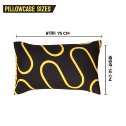 Ameha Print Duvet Cover With Matching Pillowcase 3 Piece Set Black & Ochre Wave Pattern Design Double 200X200Cm - thumbnail 7