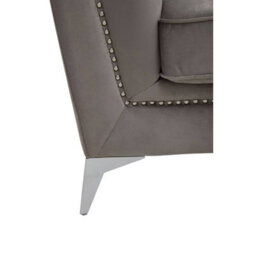 Orsina Grey Velvet Chair, Comfortable Velvet Desk Chair, Backrest Velvet Armchair, Cozy Armchair - thumbnail 8