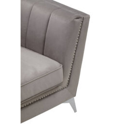 Orsina Grey Velvet Chair, Comfortable Velvet Desk Chair, Backrest Velvet Armchair, Cozy Armchair - thumbnail 6