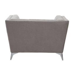 Orsina Grey Velvet Chair, Comfortable Velvet Desk Chair, Backrest Velvet Armchair, Cozy Armchair - thumbnail 4