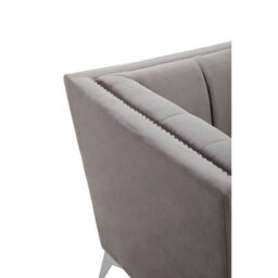 Orsina Grey Velvet Chair, Comfortable Velvet Desk Chair, Backrest Velvet Armchair, Cozy Armchair - thumbnail 5