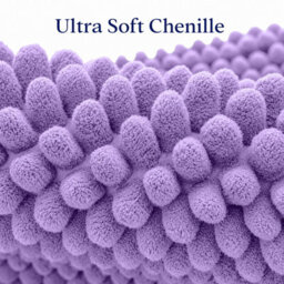Aspire Homeware Quick Dry Chenille Bathmat Soft Water Absorbent Shower Mat Non-Slip Floor Mat, Purple (L)80Cm X (W)50Cm - thumbnail 4