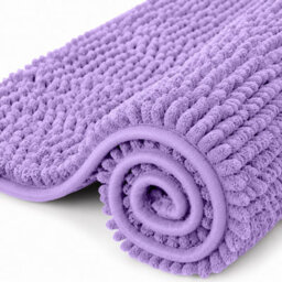 Aspire Homeware Quick Dry Chenille Bathmat Soft Water Absorbent Shower Mat Non-Slip Floor Mat, Purple (L)80Cm X (W)50Cm - thumbnail 7