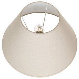 Beliani White Ceramic Table Lamp With Adjustable Linen Cone Shade - W35 X D35 X H57Cm - thumbnail 4