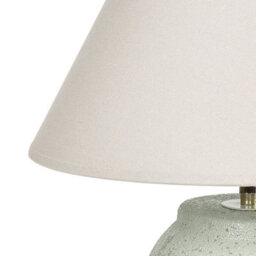 Beliani White Ceramic Table Lamp With Adjustable Linen Cone Shade - W35 X D35 X H57Cm - thumbnail 5