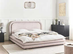Beliani Bed Faux Linen Lavardens 180 X 200 Cm (Eu Super King) Taupe - thumbnail 2