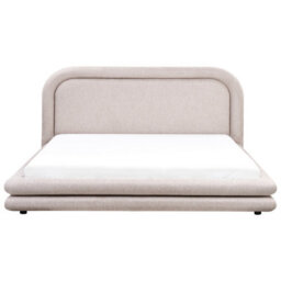 Beliani Bed Faux Linen Lavardens 180 X 200 Cm (Eu Super King) Taupe - thumbnail 4