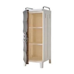 Darphe White Brown Freestanding Plastic Storage Cabinet With Single Magnetic Door - thumbnail 5