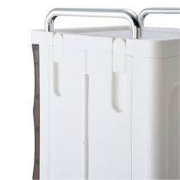 Darphe White Brown Freestanding Plastic Storage Cabinet With Single Magnetic Door - thumbnail 7