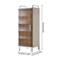 Darphe White Brown Freestanding Plastic Storage Cabinet With Single Magnetic Door - thumbnail 9