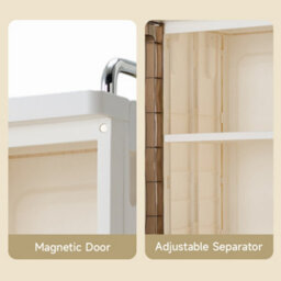 Darphe White Brown Freestanding Plastic Storage Cabinet With Single Magnetic Door - thumbnail 8