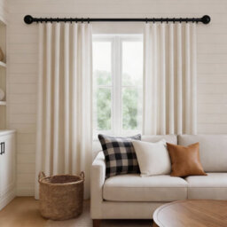 Oxford Homeware Satin Matte Black Effect Extendable Curtain Pole With Metal Ball Finials, (L)1600mm-3000mm (Dia) 28mm - thumbnail 8