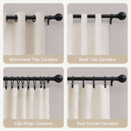 Oxford Homeware Satin Matte Black Effect Extendable Curtain Pole With Metal Ball Finials, (L)1600mm-3000mm (Dia) 28mm - thumbnail 6