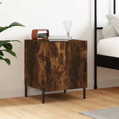 Berkfield Bedside Cabinet Smoked Oak 40X40X50 Cm Engineered Wood - image 1